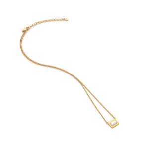 Hot Diamonds Jewellery Hot Diamonds Gold Plated Sterling Silver Mother Of Pearl Rectangle Necklace