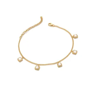 Hot Diamonds Jewellery Hot Diamonds Gold Plated Sterling Silver Mother Of Pearl Square Bracelet