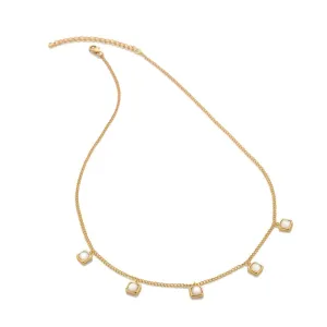 Hot Diamonds Jewellery Hot Diamonds Gold Plated Sterling Silver Mother Of Pearl Square Necklace