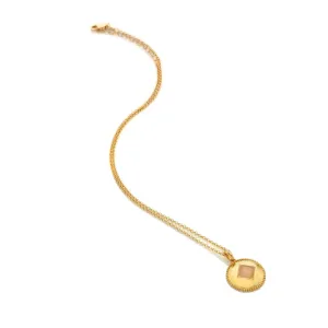 Hot Diamonds Jewellery Hot Diamonds Gold Plated Sterling Silver Pink Quartz Coin Necklace