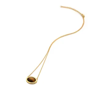 Hot Diamonds Jewellery Hot Diamonds Gold Plated Sterling Silver Tigers Eye Oval Necklace