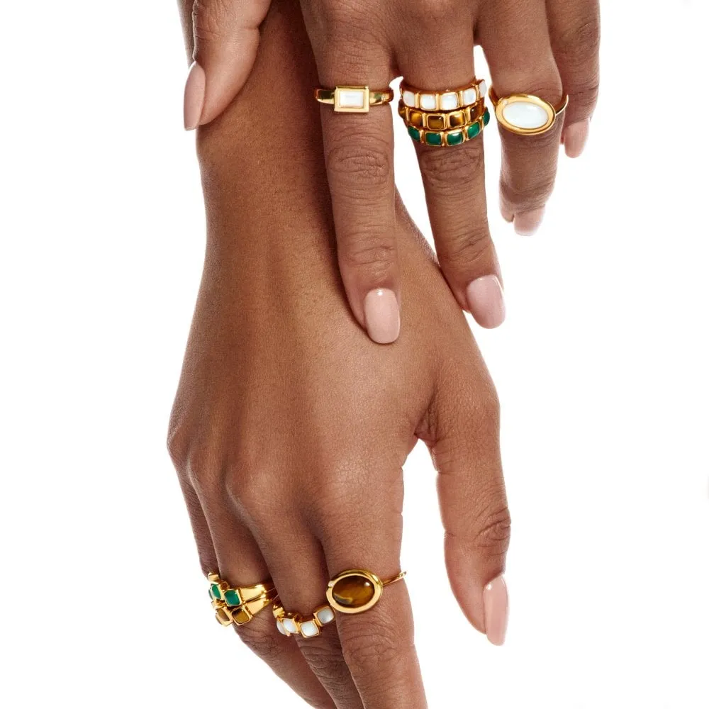 Hot Diamonds Jewellery Hot Diamonds Gold Plated Sterling Silver Tigers Eye Ring