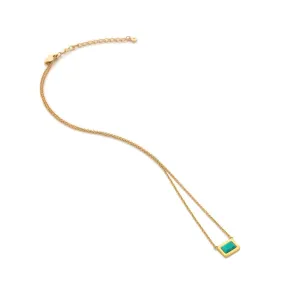 Hot Diamonds Jewellery Hot Diamonds Gold Plated Sterling Silver Turquoise Rectangle Necklace