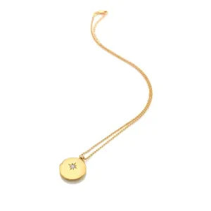Hot Diamonds Jewellery Hot Diamonds Gold Plated Sterling Silver White Topaz Starburst Locket Necklace
