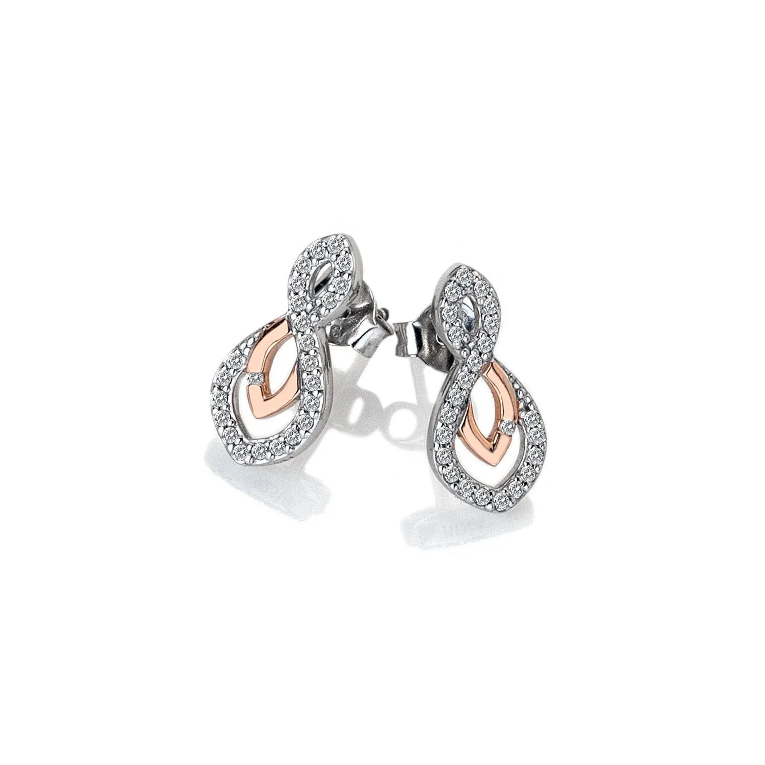 Hot Diamonds Jewellery Hot Diamonds Harmony White Topaz Rose Gold Plated Earrings D