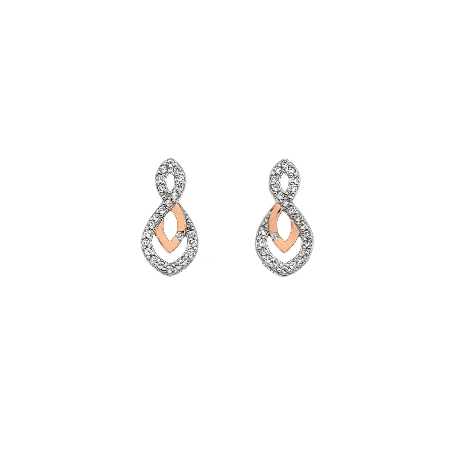 Hot Diamonds Jewellery Hot Diamonds Harmony White Topaz Rose Gold Plated Earrings D