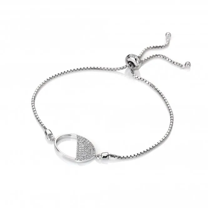 Hot Diamonds Jewellery Hot Diamonds Horizon Sterling Silver White Topaz Oval Bracelet D