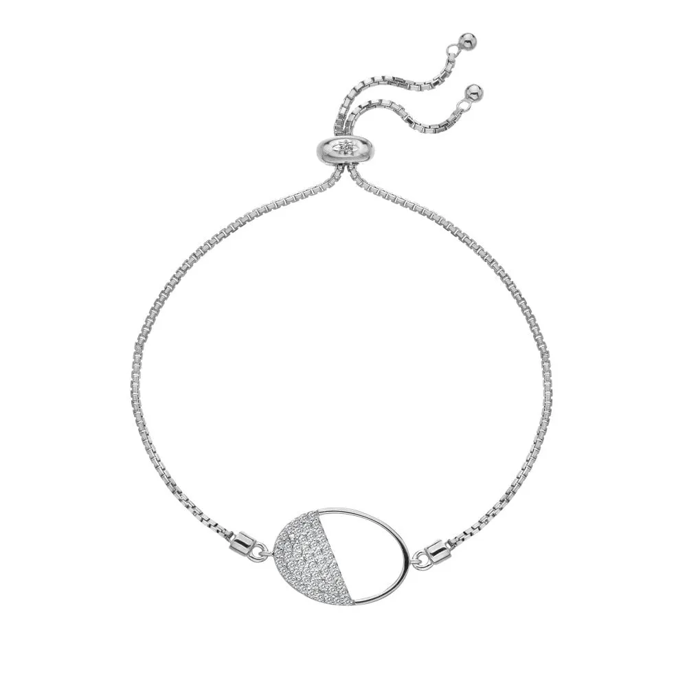 Hot Diamonds Jewellery Hot Diamonds Horizon Sterling Silver White Topaz Oval Bracelet D