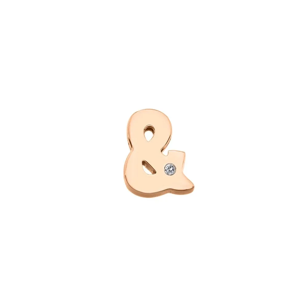 Hot Diamonds Jewellery Hot Diamonds Icon Storyteller Rose Gold Plate Ampersand Pendant Charm D