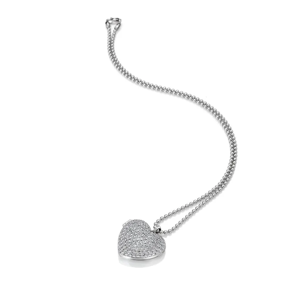 Hot Diamonds Jewellery Hot Diamonds Memories Sterling Silver White Topaz Heart Locket D