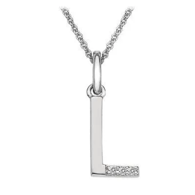 Hot Diamonds Jewellery Hot Diamonds Micro 'L' Sterling Silver Necklace