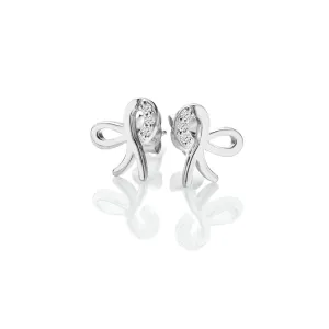 Hot Diamonds Jewellery Hot Diamonds Much Loved Sterling Silver Ribbon Stud Earrings