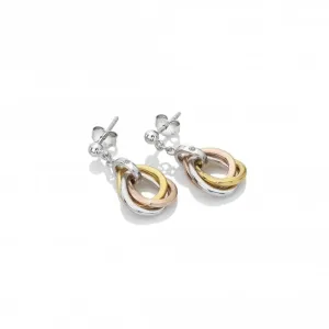 Hot Diamonds Jewellery Hot Diamonds Rose And Yellow Gold Plated Sterling Silver Trio Teardrop Earrings