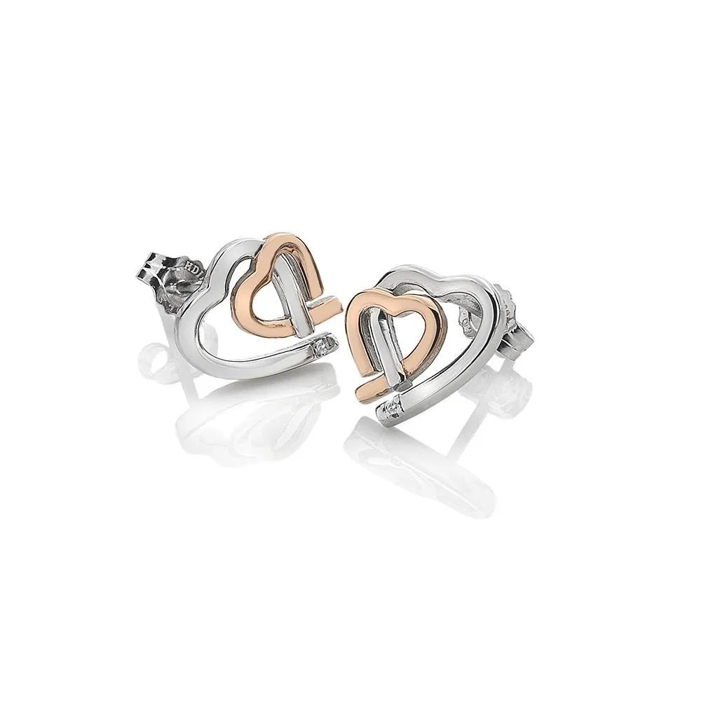 Hot Diamonds Jewellery Hot Diamonds Sterling Silver Rose Gold Plated Heart Earrings