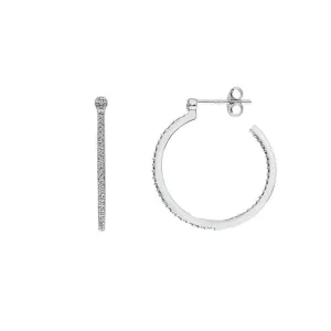 Hot Diamonds Jewellery Hot Diamonds Sterling Silver White Topaz Hoop Earrings
