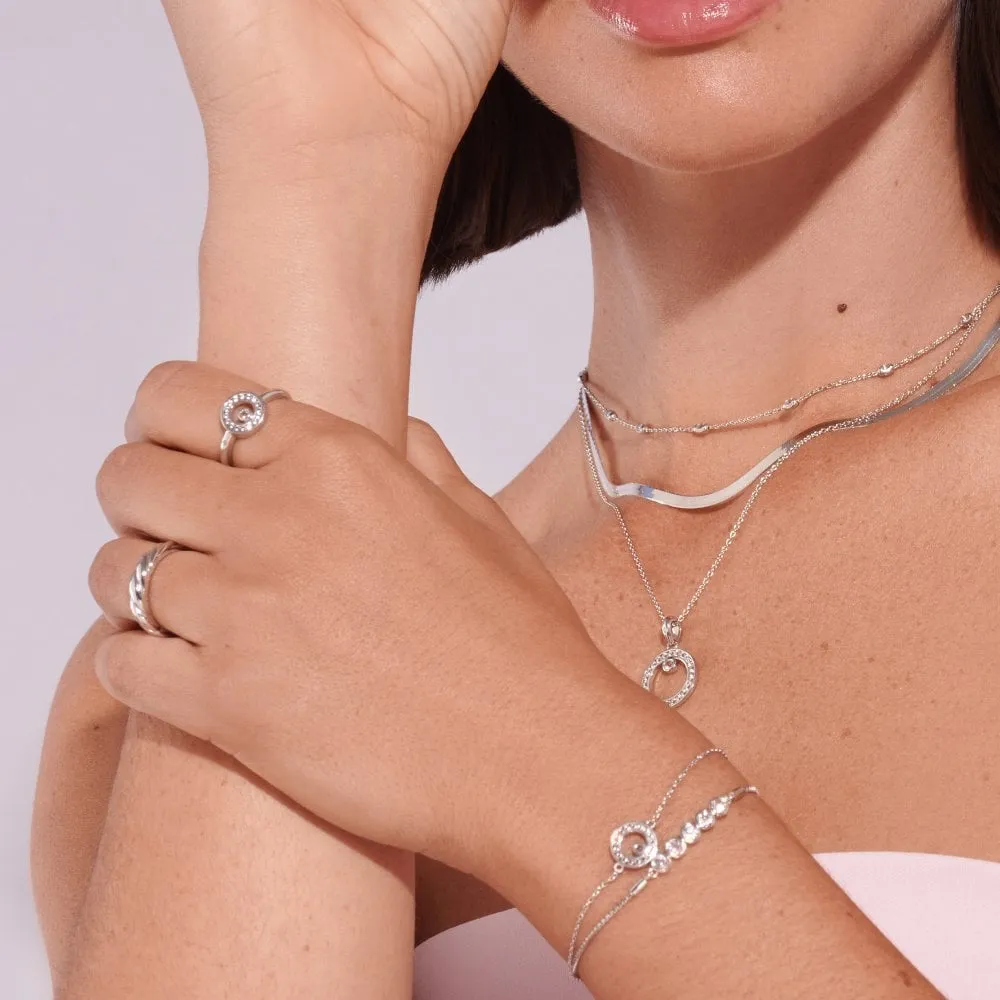 Hot Diamonds Jewellery Hot Diamonds Sterling Silver White Topaz Orbit Bracelet