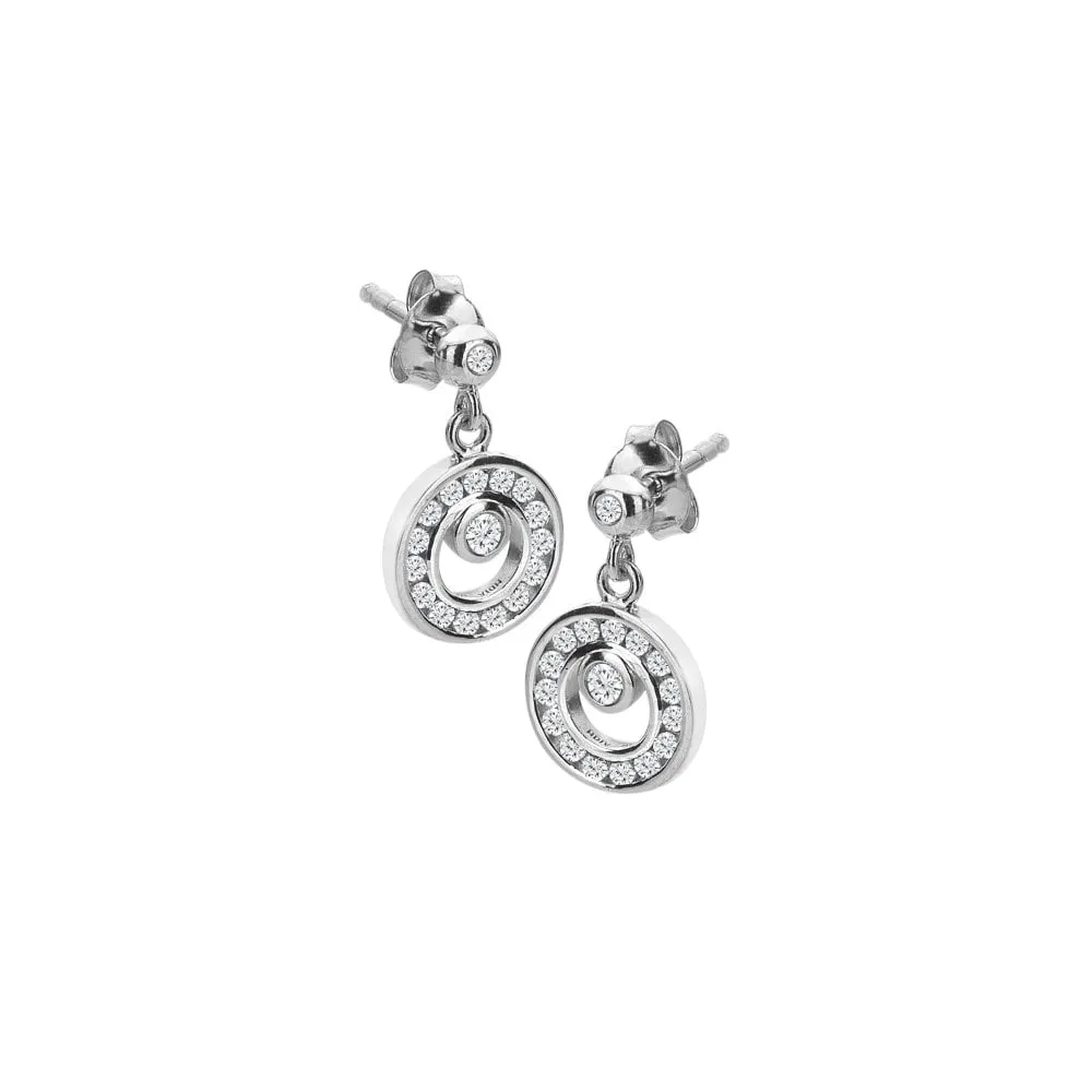 Hot Diamonds Jewellery Hot Diamonds Sterling Silver White Topaz Orbit Earrings