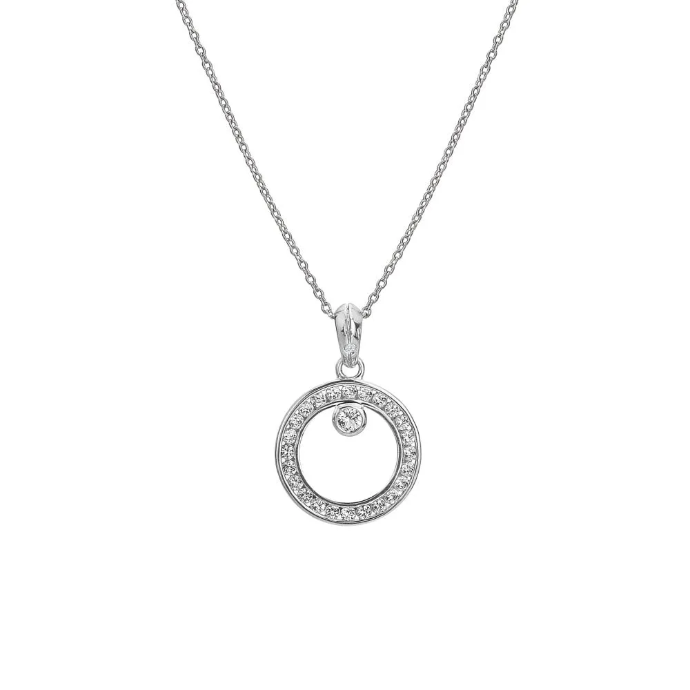 Hot Diamonds Jewellery Hot Diamonds Sterling Silver White Topaz Orbit Necklace