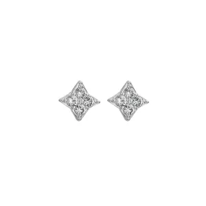 Hot Diamonds Jewellery Hot Diamonds Sterling Silver White Topaz Squared Triangle Earrings
