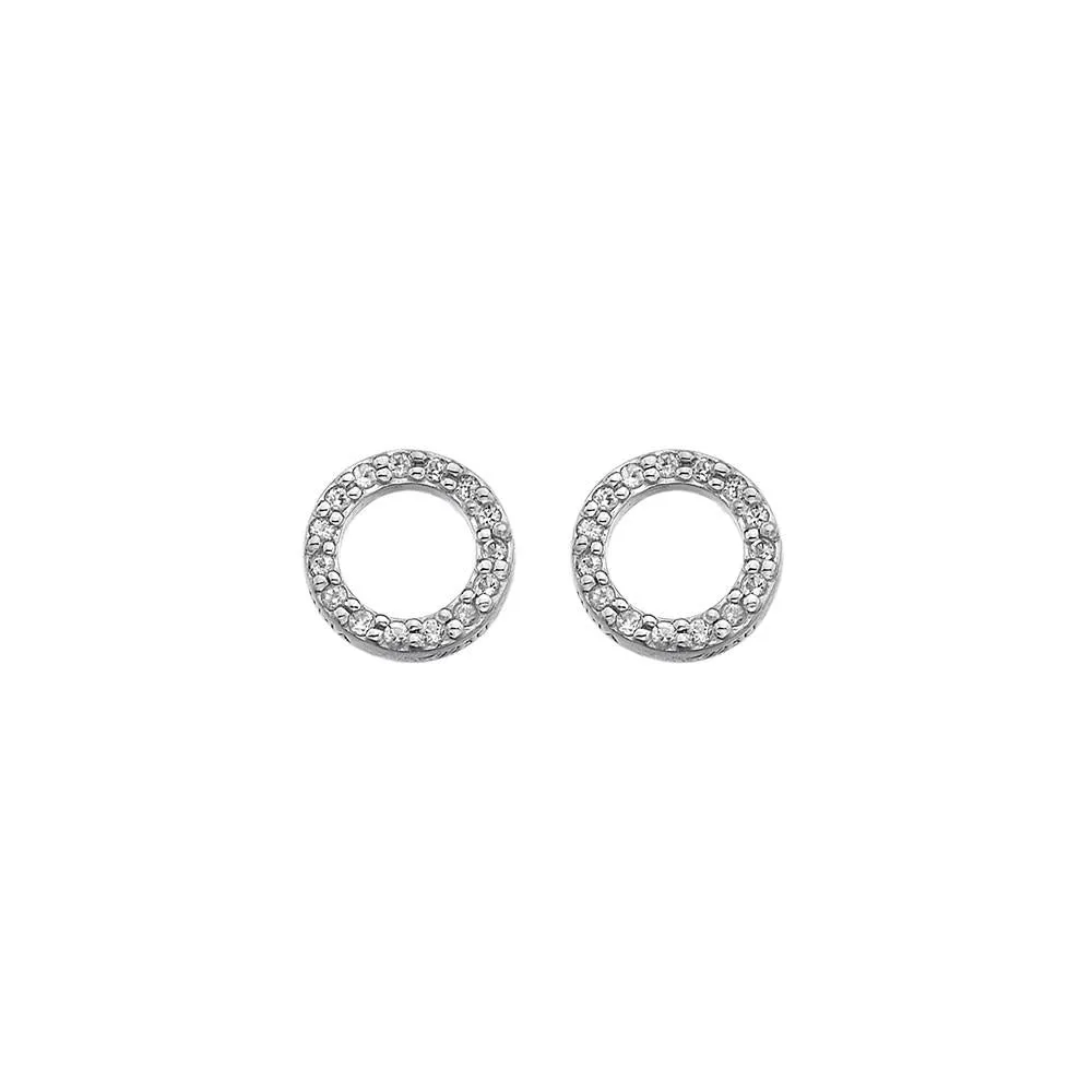 Hot Diamonds Jewellery Hot Diamonds Sterling Silver White Topaz Striking Circle Earrings