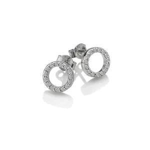 Hot Diamonds Jewellery Hot Diamonds Sterling Silver White Topaz Striking Circle Earrings