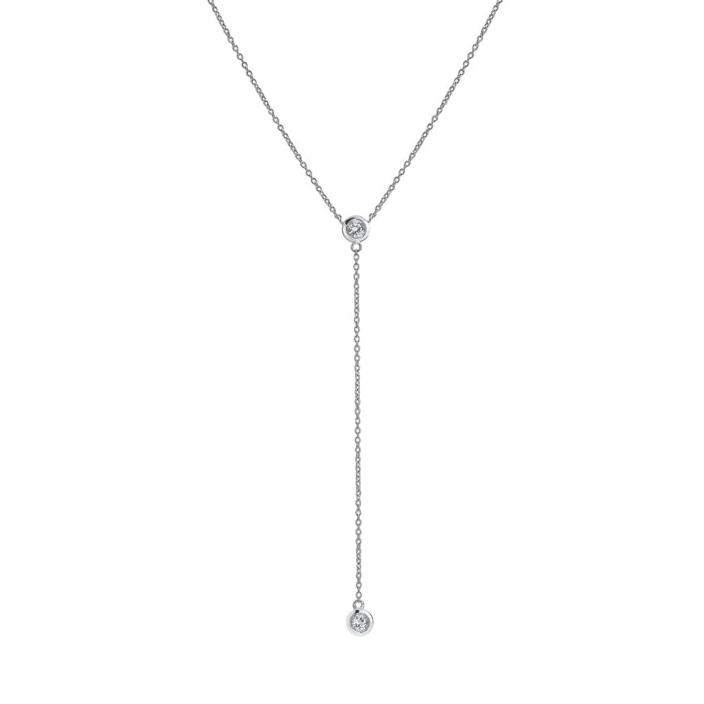 Hot Diamonds Jewellery Hot Diamonds Sterling Silver White Topaz Tender Waterfall Necklace
