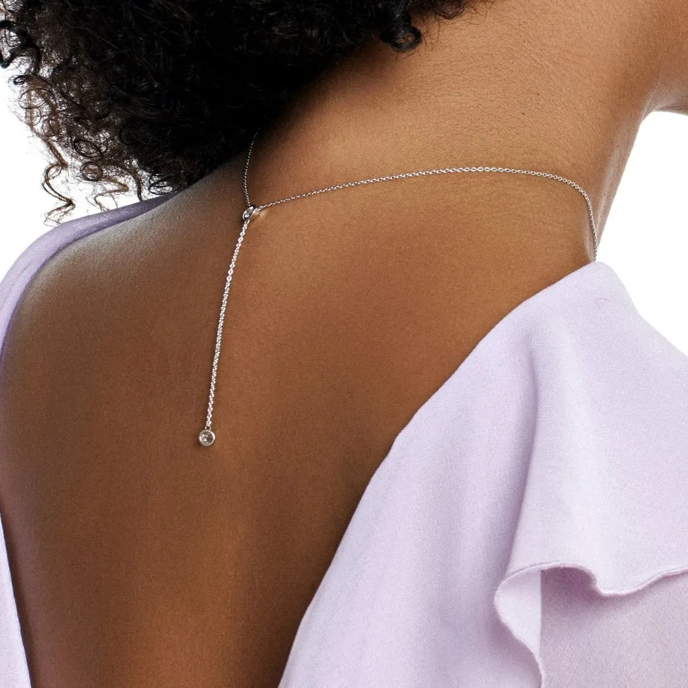 Hot Diamonds Jewellery Hot Diamonds Sterling Silver White Topaz Tender Waterfall Necklace