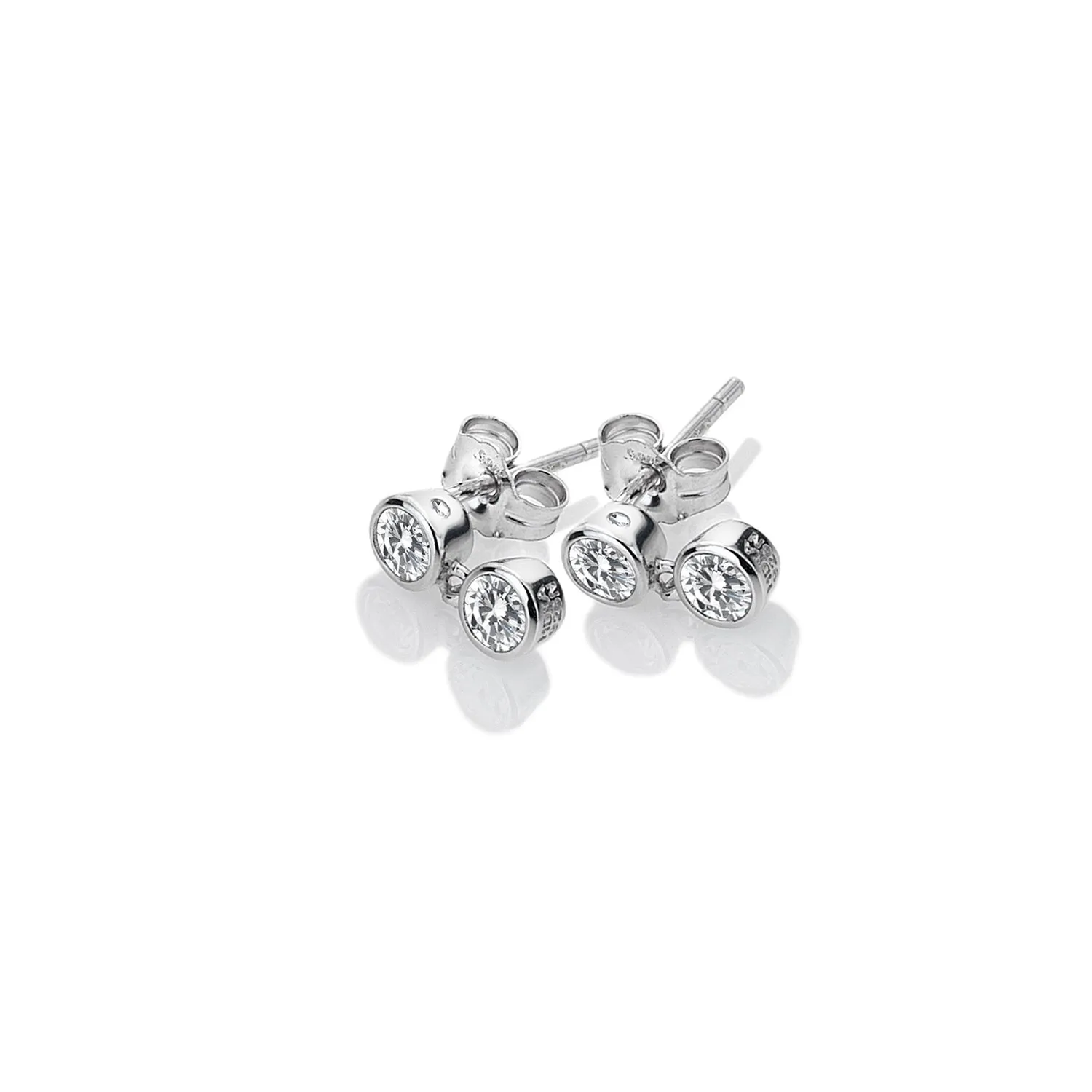 Hot Diamonds Jewellery Hot Diamonds Tender Sterling Silver Double Drop White Topaz Stud Earrings