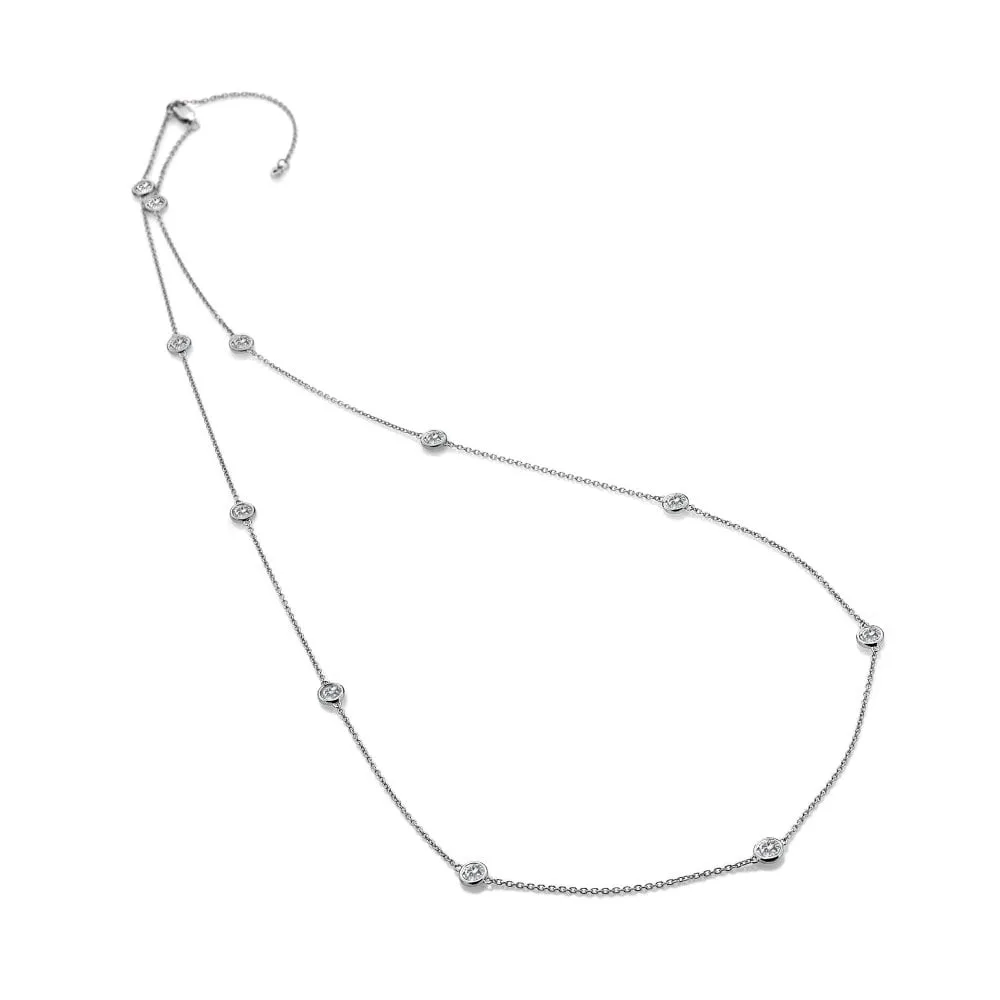 Hot Diamonds Jewellery Hot Diamonds Tender Sterling Silver White Topaz Intermittent Necklace