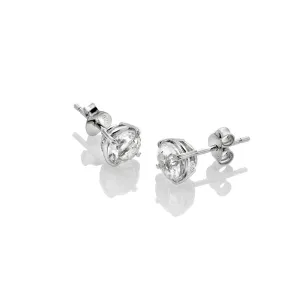 Hot Diamonds Jewellery Hot Diamonds Tender Sterling Silver White Topaz Solitaire Stud Earrings