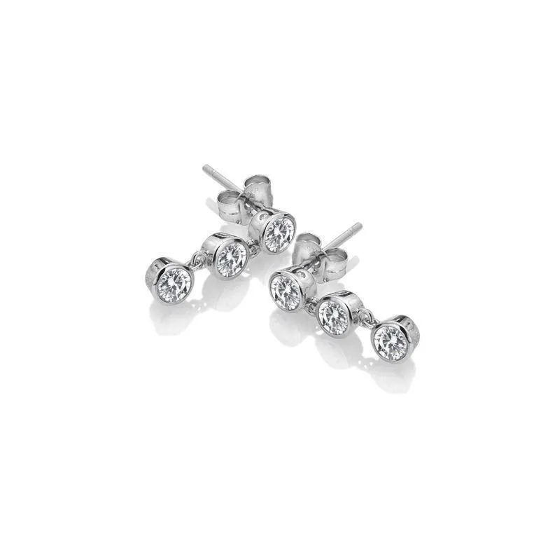 Hot Diamonds Jewellery Hot Diamonds Tender Triple Drop White Topaz Earrings