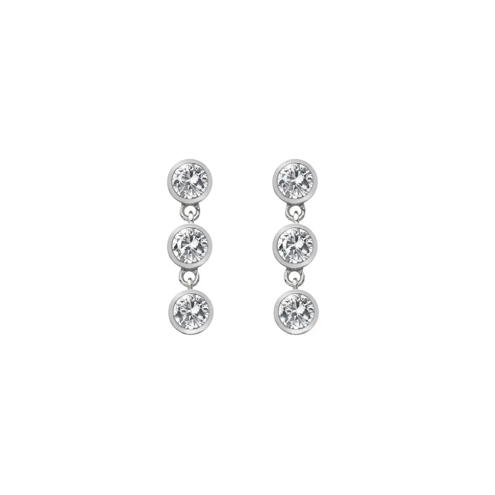 Hot Diamonds Jewellery Hot Diamonds Tender Triple Drop White Topaz Earrings