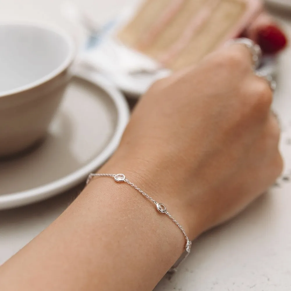 Hot Diamonds Jewellery Hot Diamonds Tender White Topaz Intermittent Bracelet
