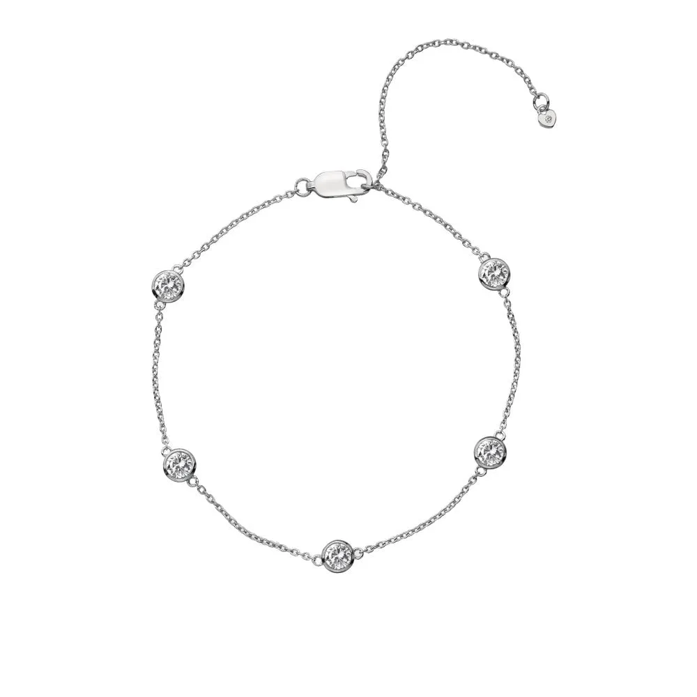 Hot Diamonds Jewellery Hot Diamonds Tender White Topaz Intermittent Bracelet