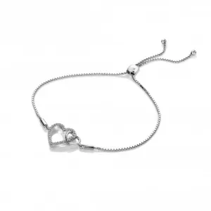 Hot Diamonds Jewellery Hot Diamonds Togetherness Sterling Silver Open Heart Bracelet