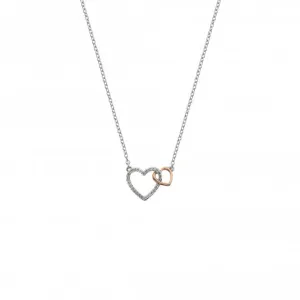 Hot Diamonds Jewellery Hot Diamonds Togetherness Sterling Silver Rose Gold Plated Heart Necklace