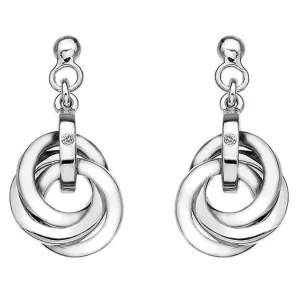 Hot Diamonds Jewellery Hot Diamonds Trio Sterling Silver Diamond Circle Drop Earrings