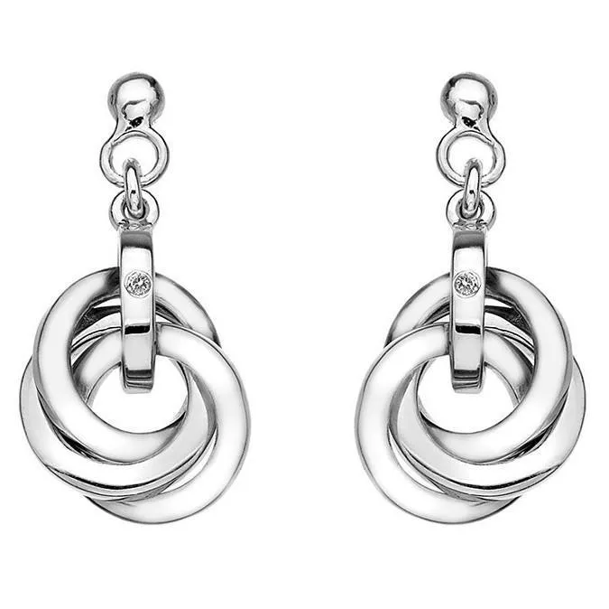 Hot Diamonds Jewellery Hot Diamonds Trio Sterling Silver Diamond Circle Drop Earrings