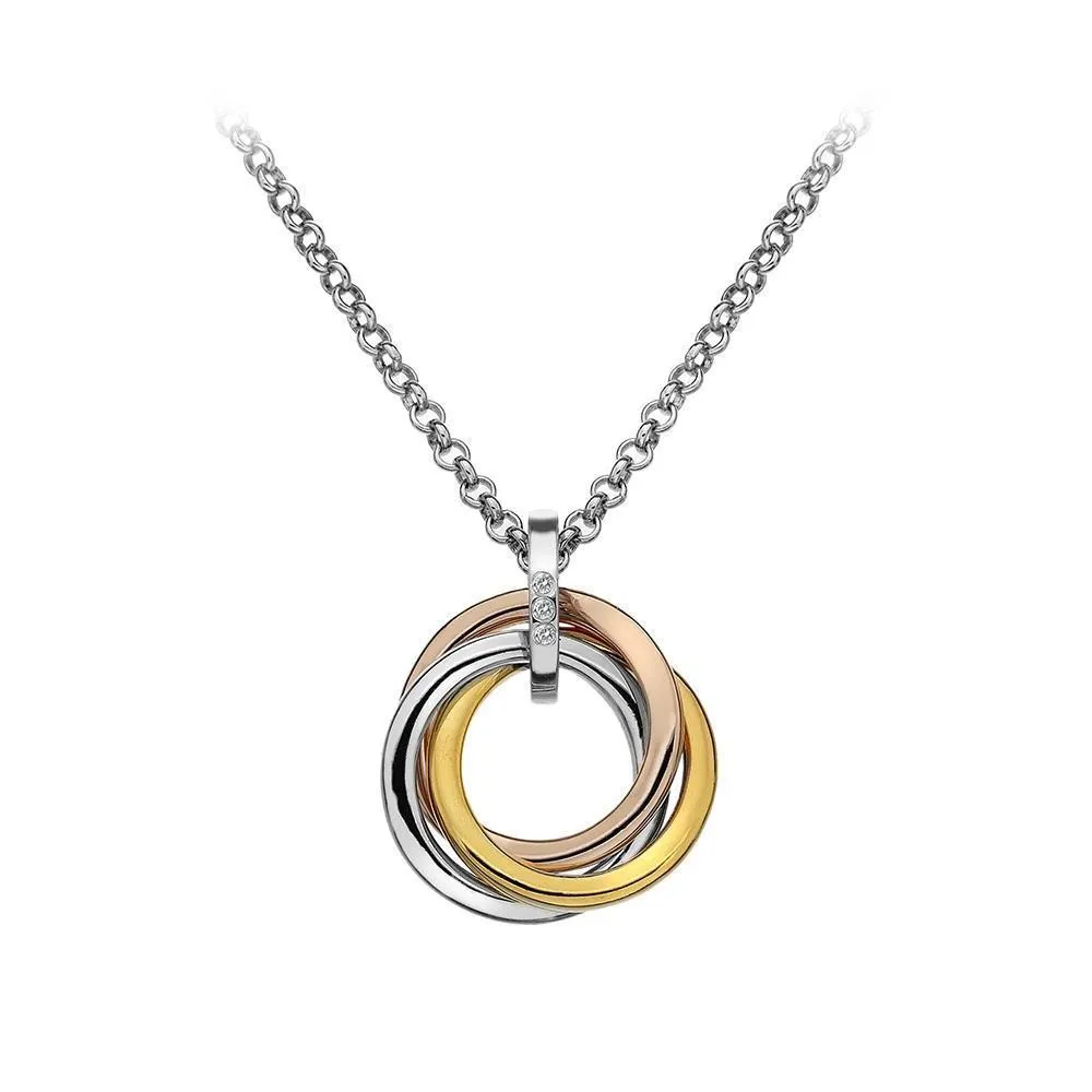 Hot Diamonds Jewellery Hot Diamonds Trio Yellow and Gold Plated Circle Necklace