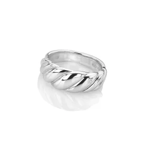 Hot Diamonds Jewellery Hot Diamonds Twist Sterling Silver Wide Ring D