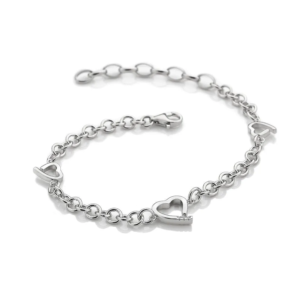 Hot Diamonds Jewellery Hot Diamonds Warm Sterling Silver Heart Bracelet