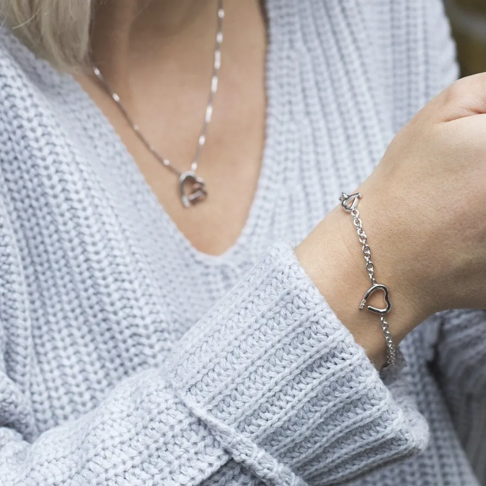 Hot Diamonds Jewellery Hot Diamonds Warm Sterling Silver Heart Bracelet
