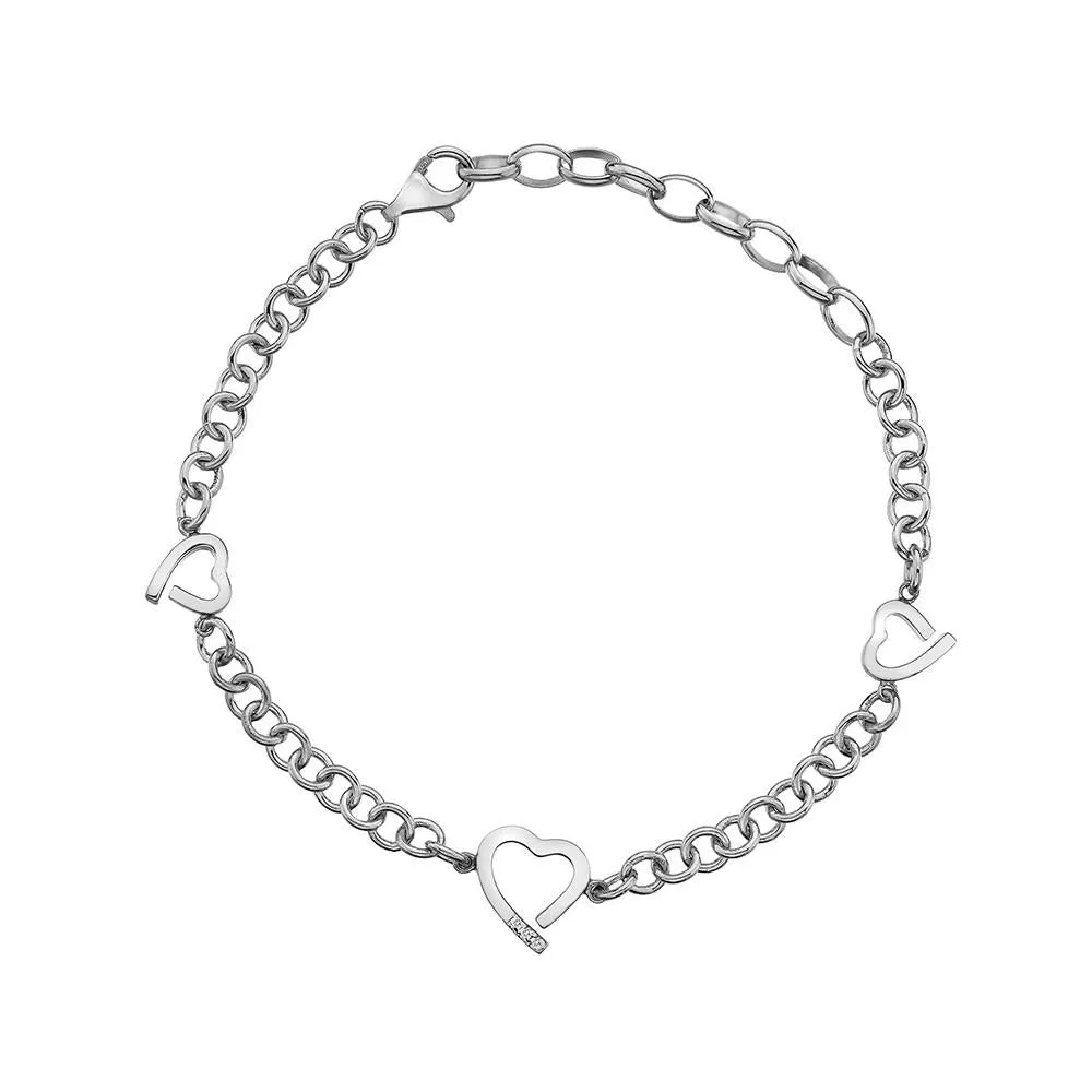 Hot Diamonds Jewellery Hot Diamonds Warm Sterling Silver Heart Bracelet