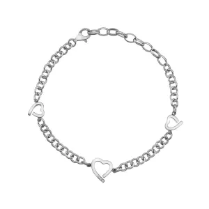 Hot Diamonds Jewellery Hot Diamonds Warm Sterling Silver Heart Bracelet