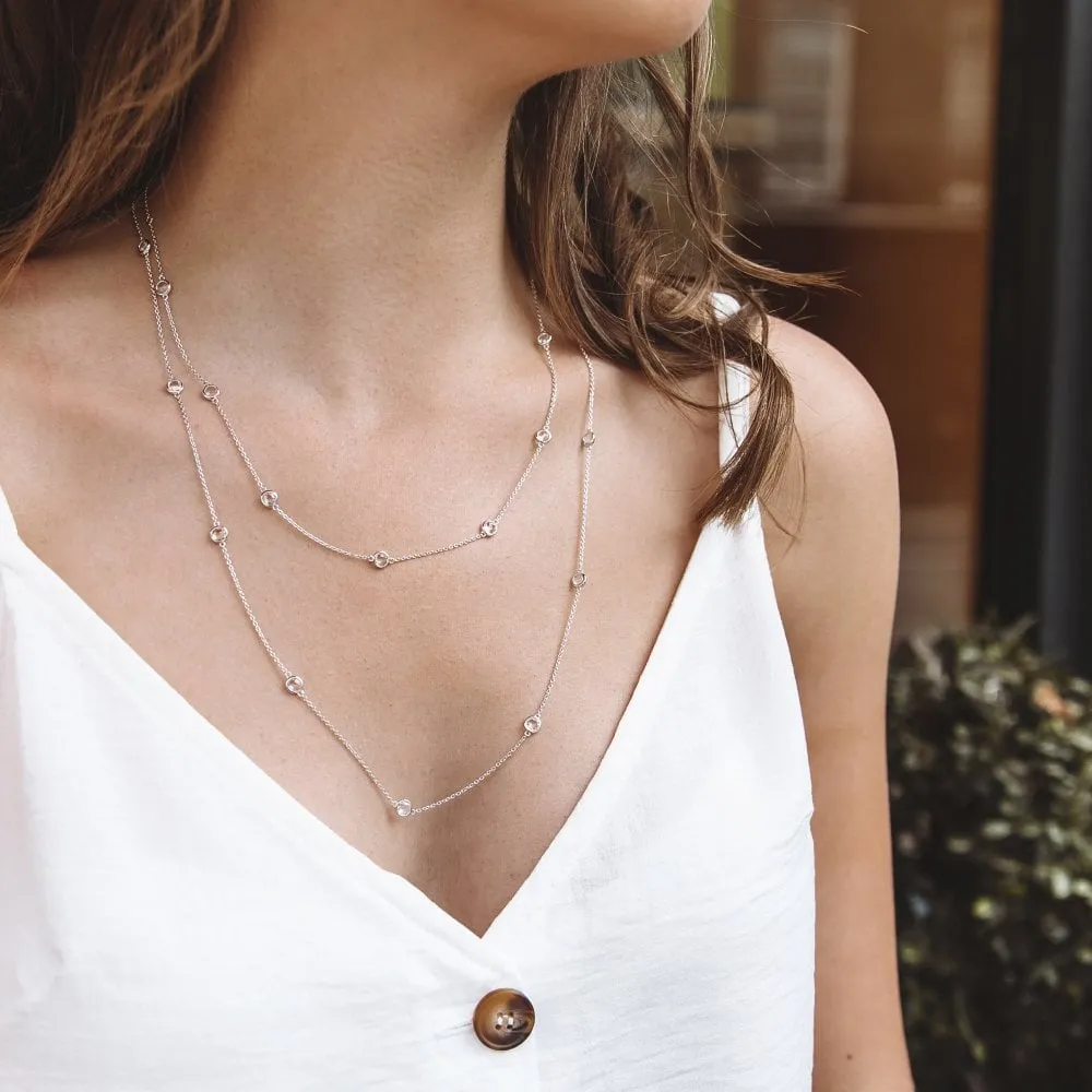 Hot Diamonds Jewellery Hot Diamonds White Topaz Intermittent Necklace