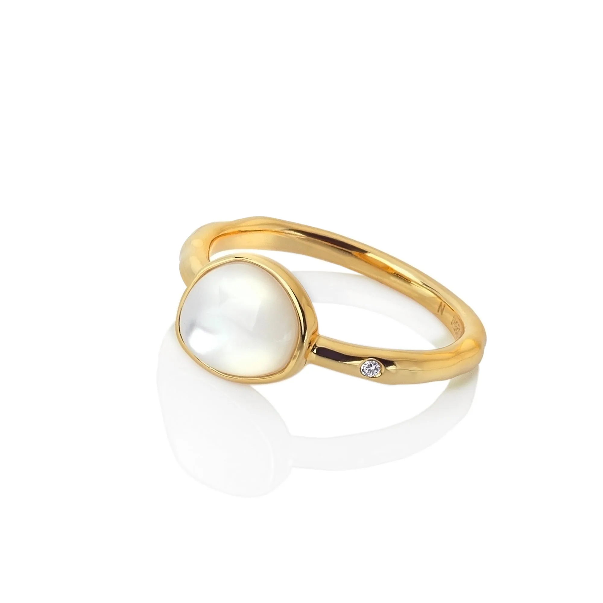 Hot Diamonds Jewellery Hot Diamonds x Jac Jossa Calm Gold Plated Sterling Silver Mother of Pearl Ring