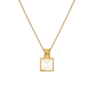 Hot Diamonds Jewellery Hot Diamonds x Jac Jossa Calm Gold Plated Sterling Silver Pearl Square Pendant