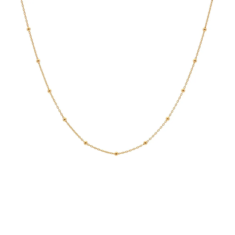 Hot Diamonds Jewellery Hot Diamonds x Jac Jossa Embrace Gold Plated Sterling Silver Beaded Cable Chain Necklace 32 - 39cm
