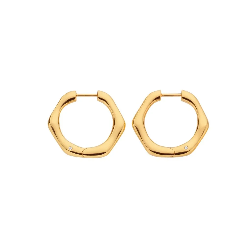 Hot Diamonds Jewellery Hot Diamonds x Jac Jossa Fluid Gold Plated Sterling Silver Hoop Earrings