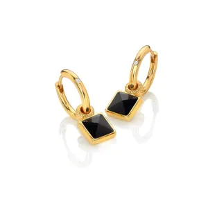 Hot Diamonds Jewellery Hot Diamonds x Jac Jossa Gold Plated Sterling Silver Black Onyx Hoop Earrings